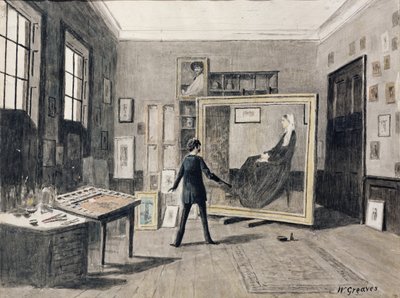 Whistler Painting in His Studio by Walter Greaves